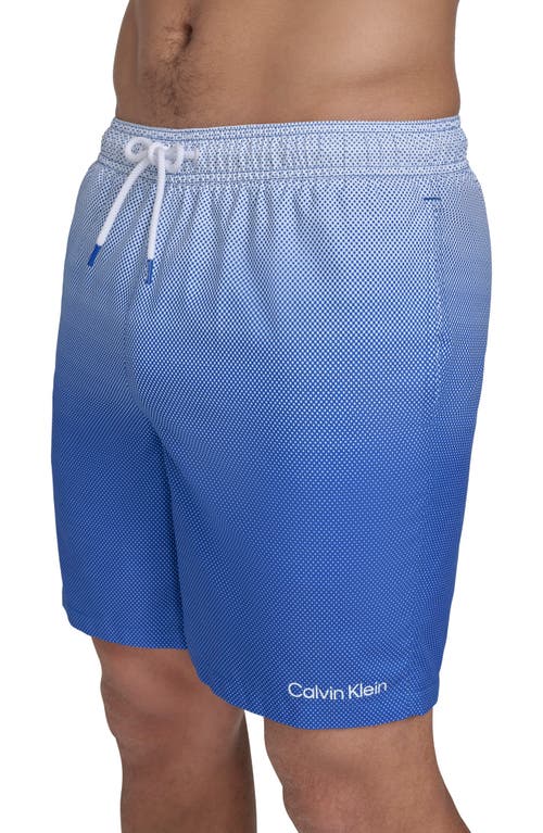 Calvin Klein Core Volley Gradient Dot Swim Trunks In Blue