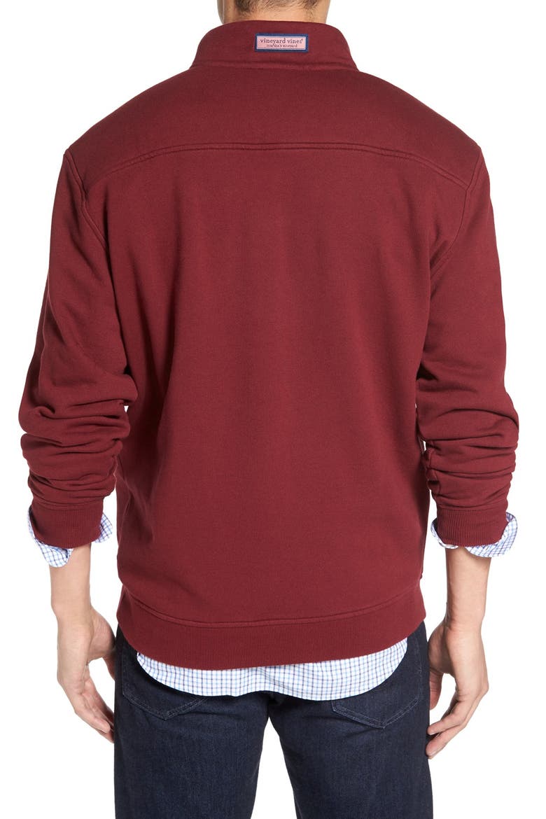 'Collegiate Shep' Quarter Zip Pullover, Alternate, color, CRIMSON