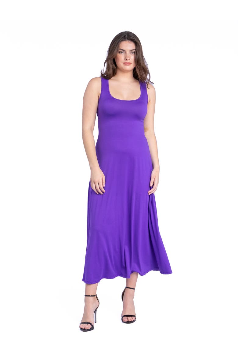 Slim Fit A-Line Sleeveless Maxi Dress, Main, color, Lilac