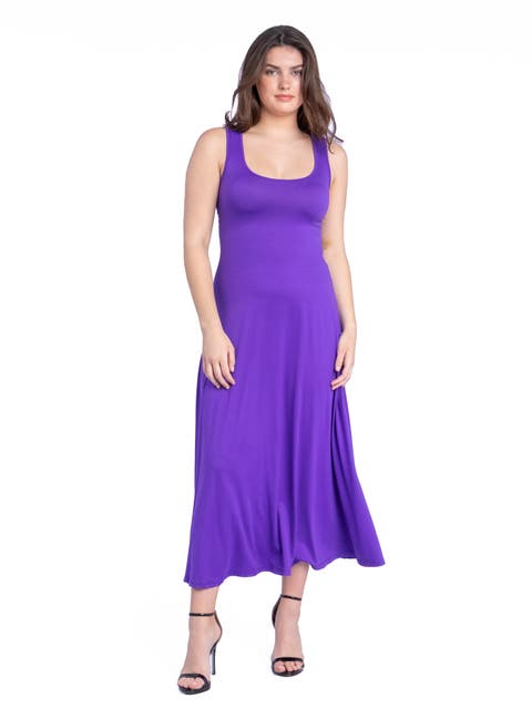 Slim Fit A-Line Sleeveless Maxi Dress