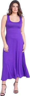 24seven Comfort Apparel Slim Fit A-Line Sleeveless Maxi Dress