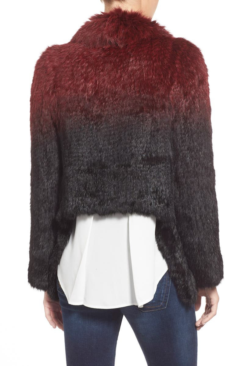 Love Token Drape Front Genuine Rabbit Fur Jacket, Alternate, color, 