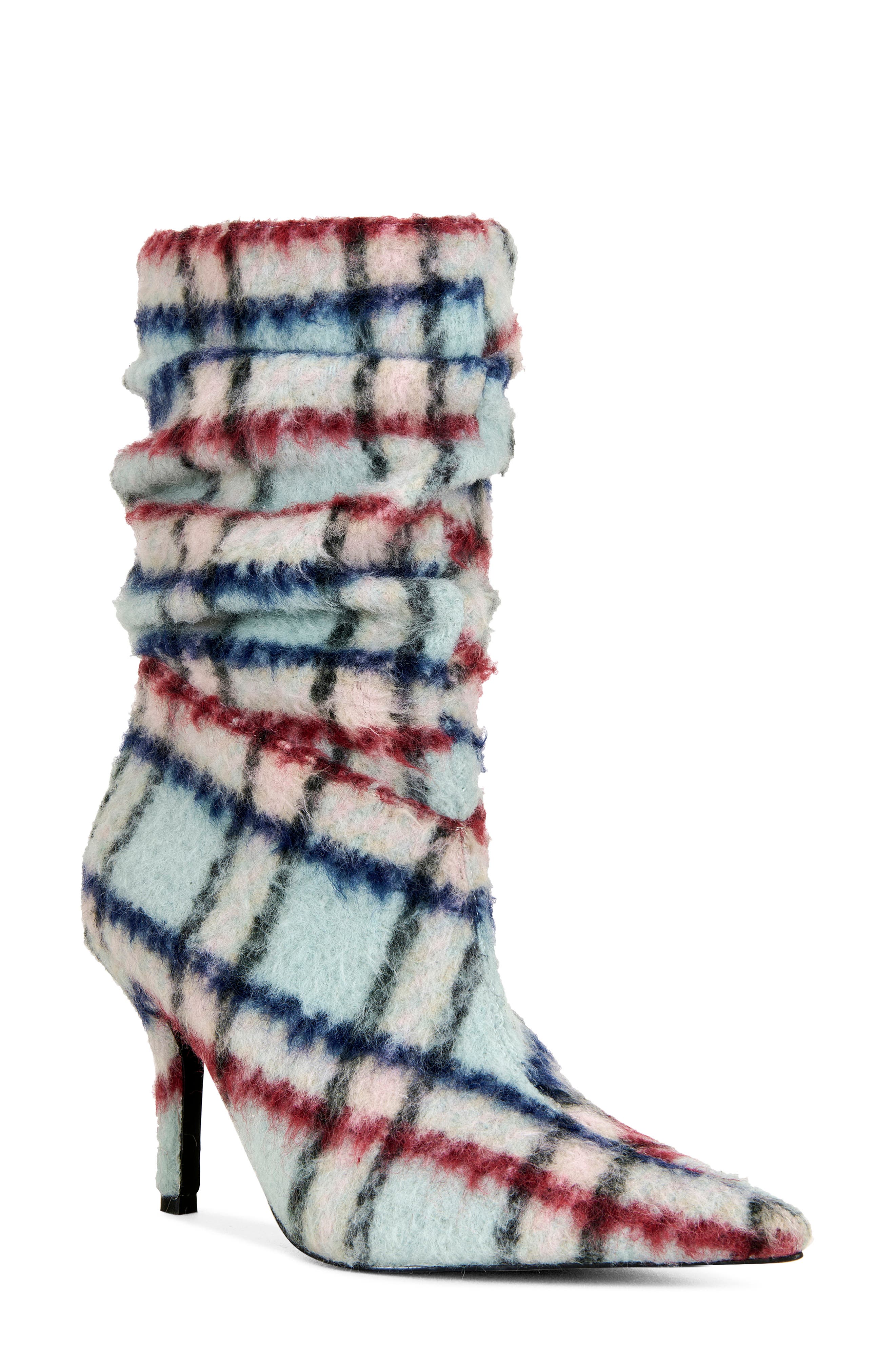 AZALEA WANG Sanjiv Stiletto Bootie, Main, color, Blue Multi