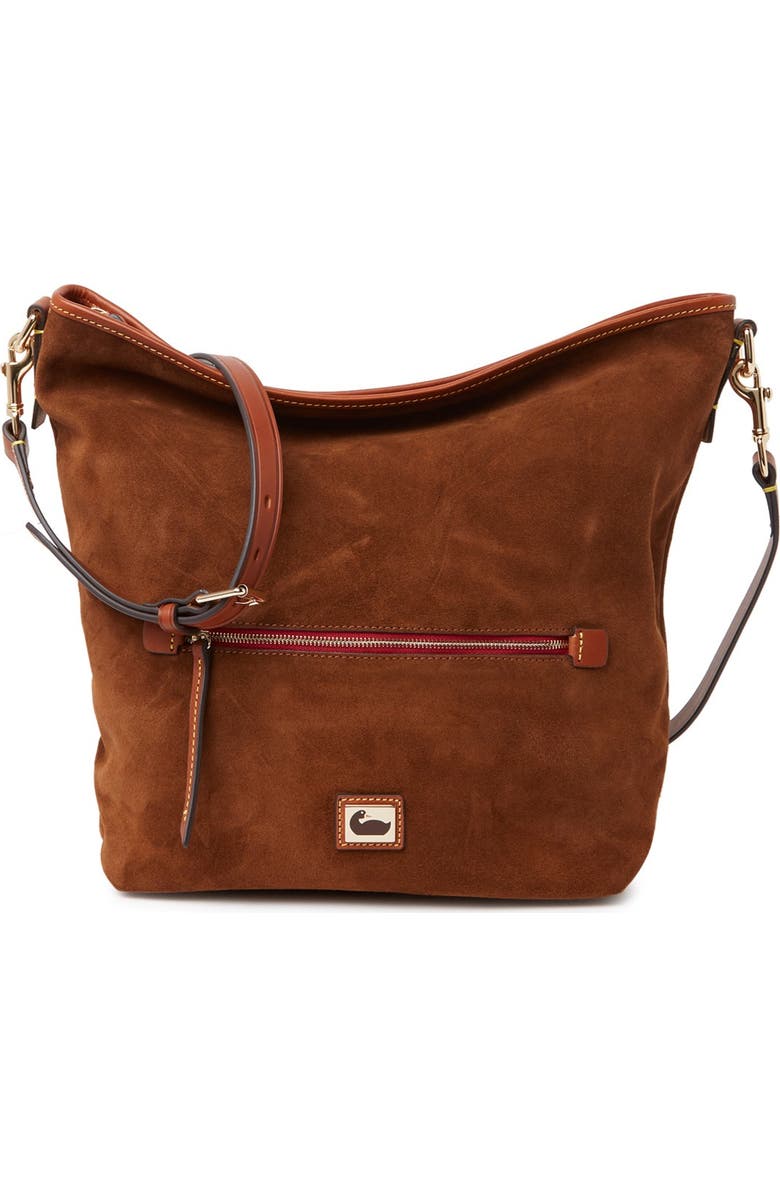 Dooney & Bourke Suede Hobo Crossbody Bag, Alternate, color,