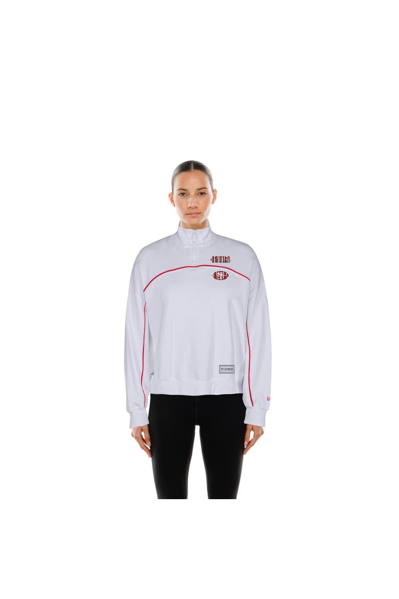Women's New Era White San Francisco 49ers Functional Fandom Quarter-Zip Sweatshirt, Alternate, color, White