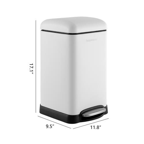 Happimess Betty Retro Mini 3.2-gallon Step-open Trash Can In White