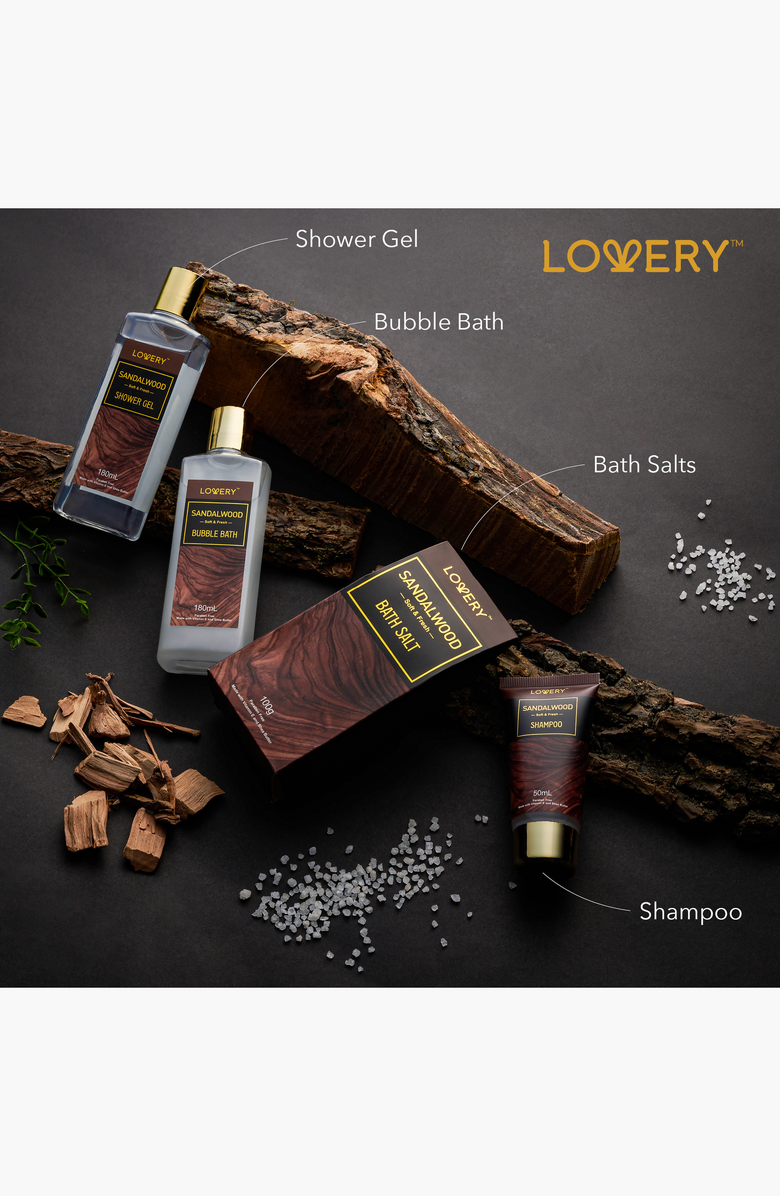 Lovery 14 Pc Sandalwood Bath Gift Set, Alternate, color, Dark Brown / Gold