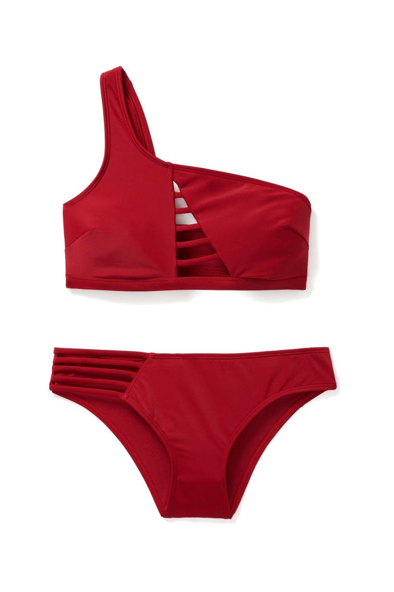 Elle Swimwear Bra, Alternate, color, Dark red