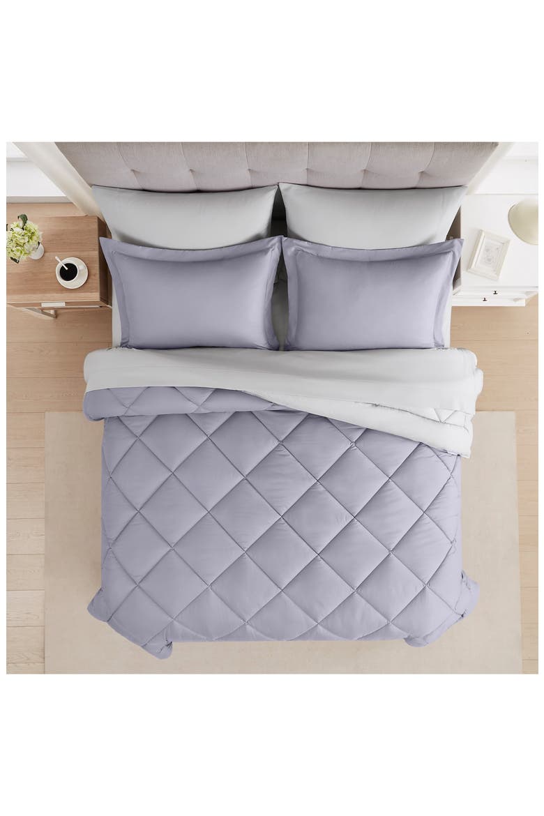 Solid Reversible 7-Piece Comforter Set, Alternate, color, AMETHYST