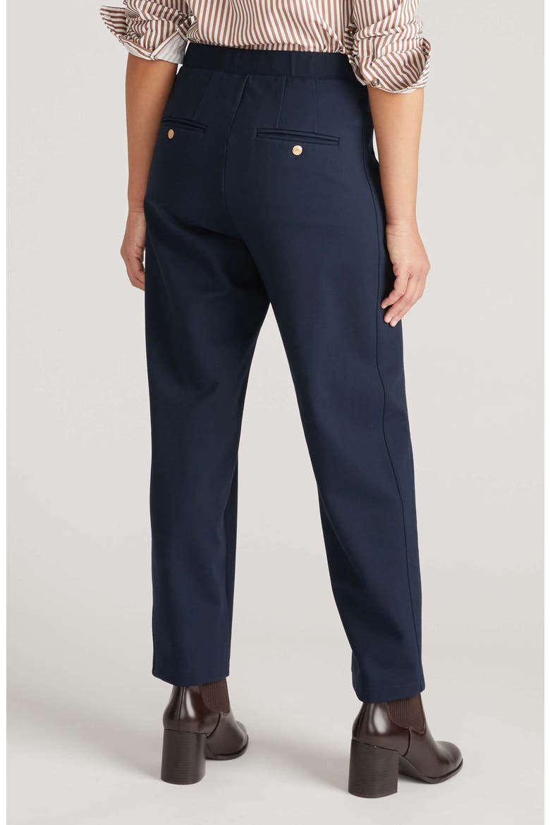 Audrey Tailored Ponte Pants, Alternate, color, NAVY W/ GOLD BUTTONS