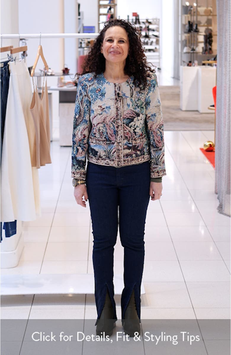 Lian Collarless Crop Cotton Blend Jacket, sales video thumbnail