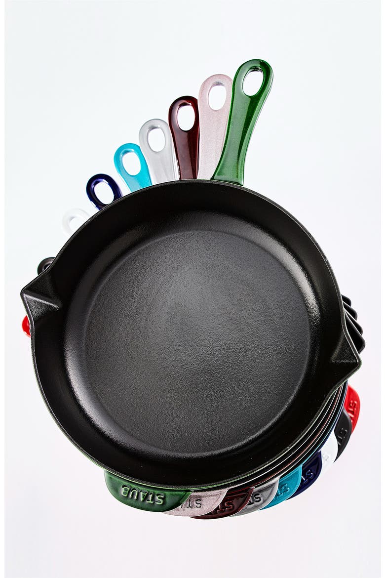 10-Inch Enameled Cast Iron Fry Pan, Alternate, color, GRENADINE