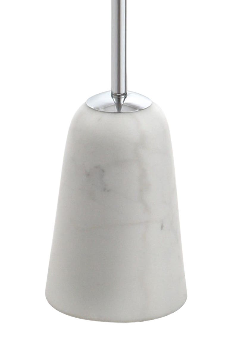 Lincoln 62.5" Marble/Metal LED Floor Lamp, White/Chrome, Alternate, color, Chrome