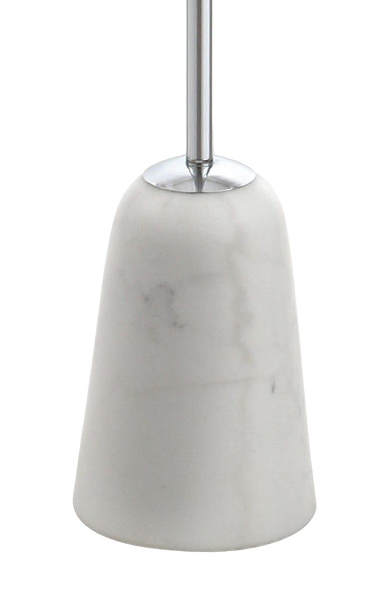 JONATHAN Y Lincoln 62.5" Marble/Metal LED Floor Lamp, White/Chrome, Alternate, color, Chrome