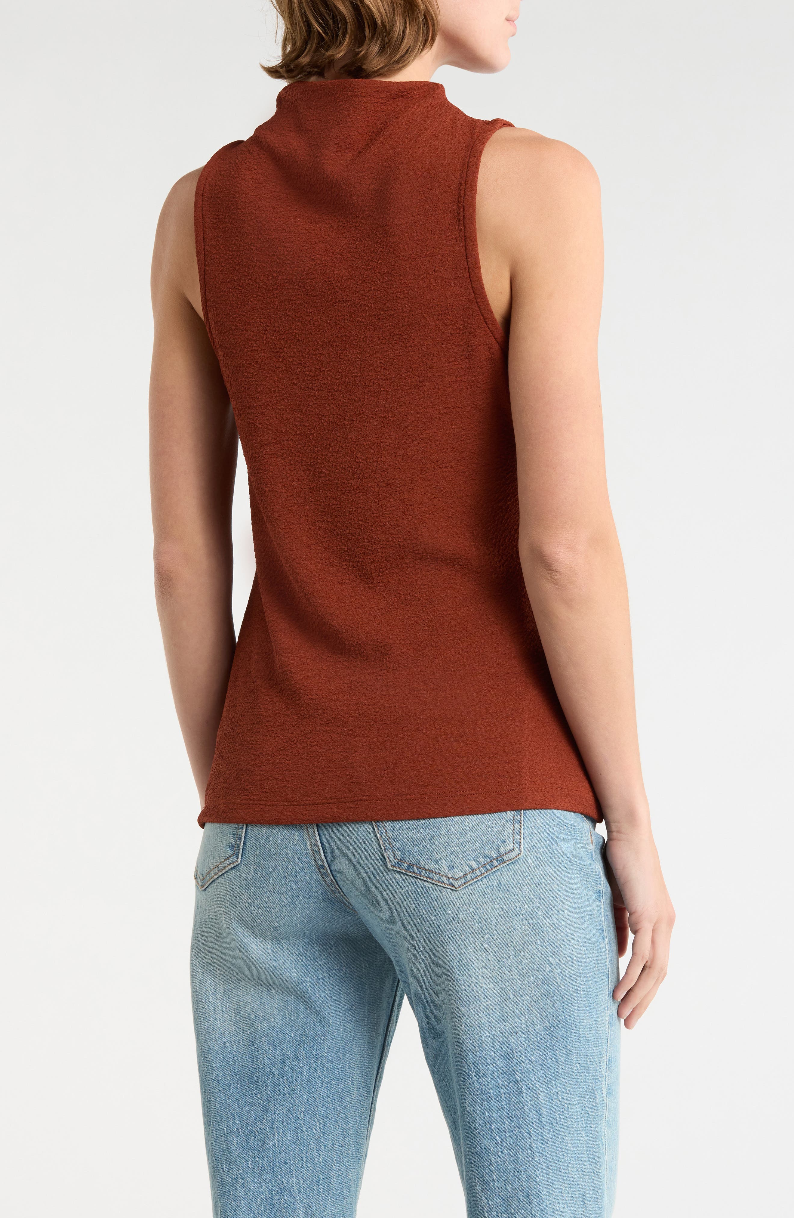 Textured Boat Neck Sleeveless Top - image 2