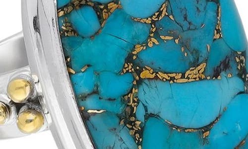 Ys Gems Blue Turquoise Ring In Blue