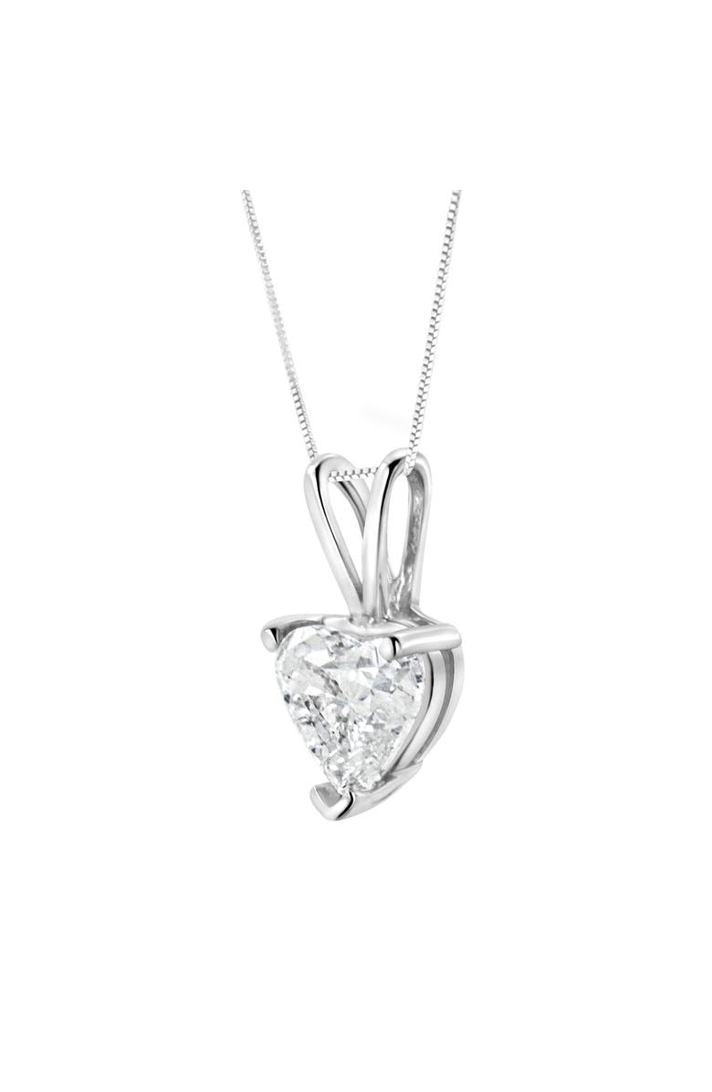 Haus of Brilliance 14K White Gold 3/8 Cttw Heart-Shaped Diamond Classic Solitaire Pendant Necklace, Alternate, color, White