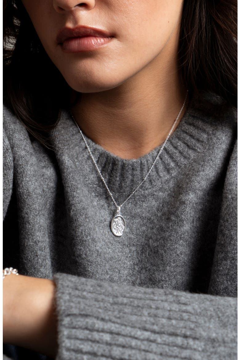 St. Christopher Talisman Necklace, Alternate, color, Sterling Silver