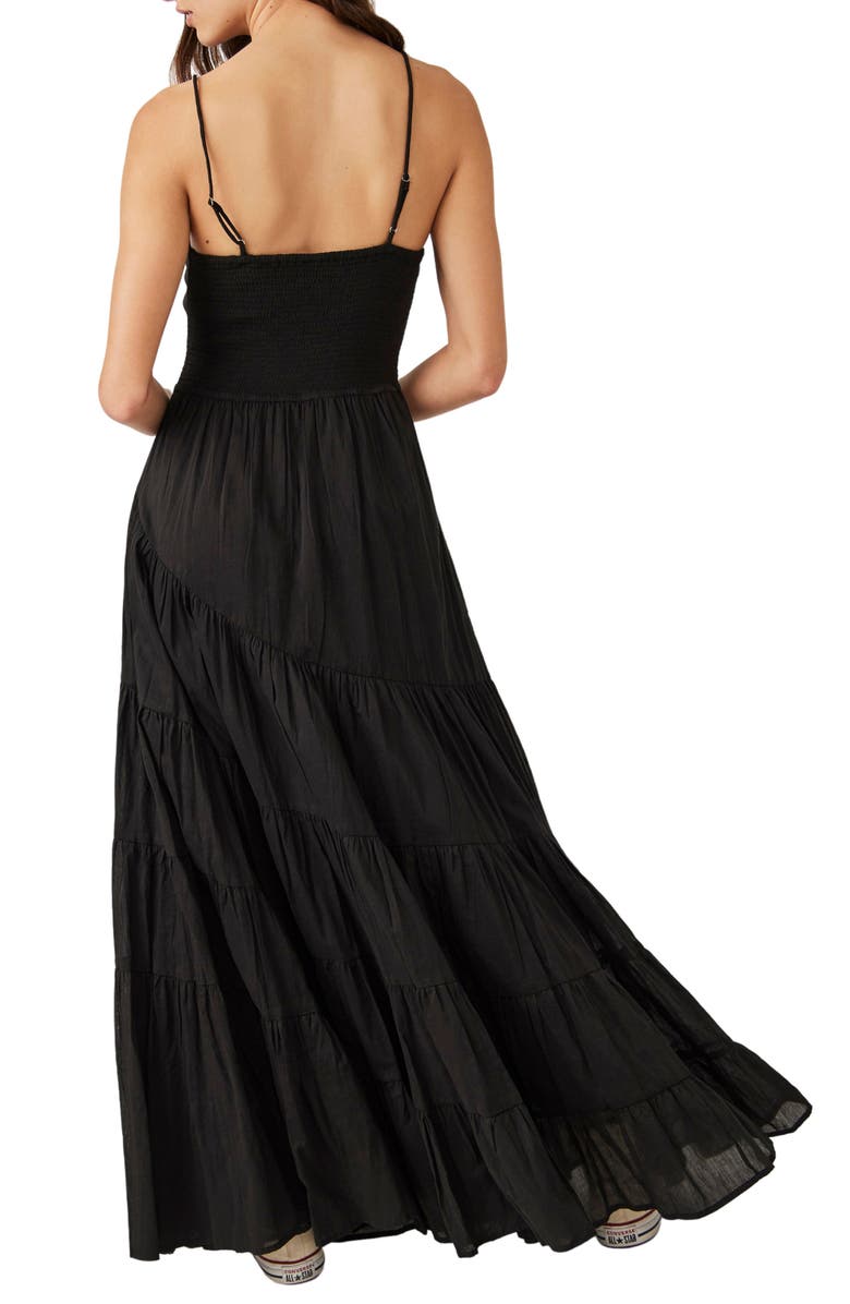 Free People Sundrenched Smocked Waist Tiered Cotton Maxi Dress, Alternate, color, 