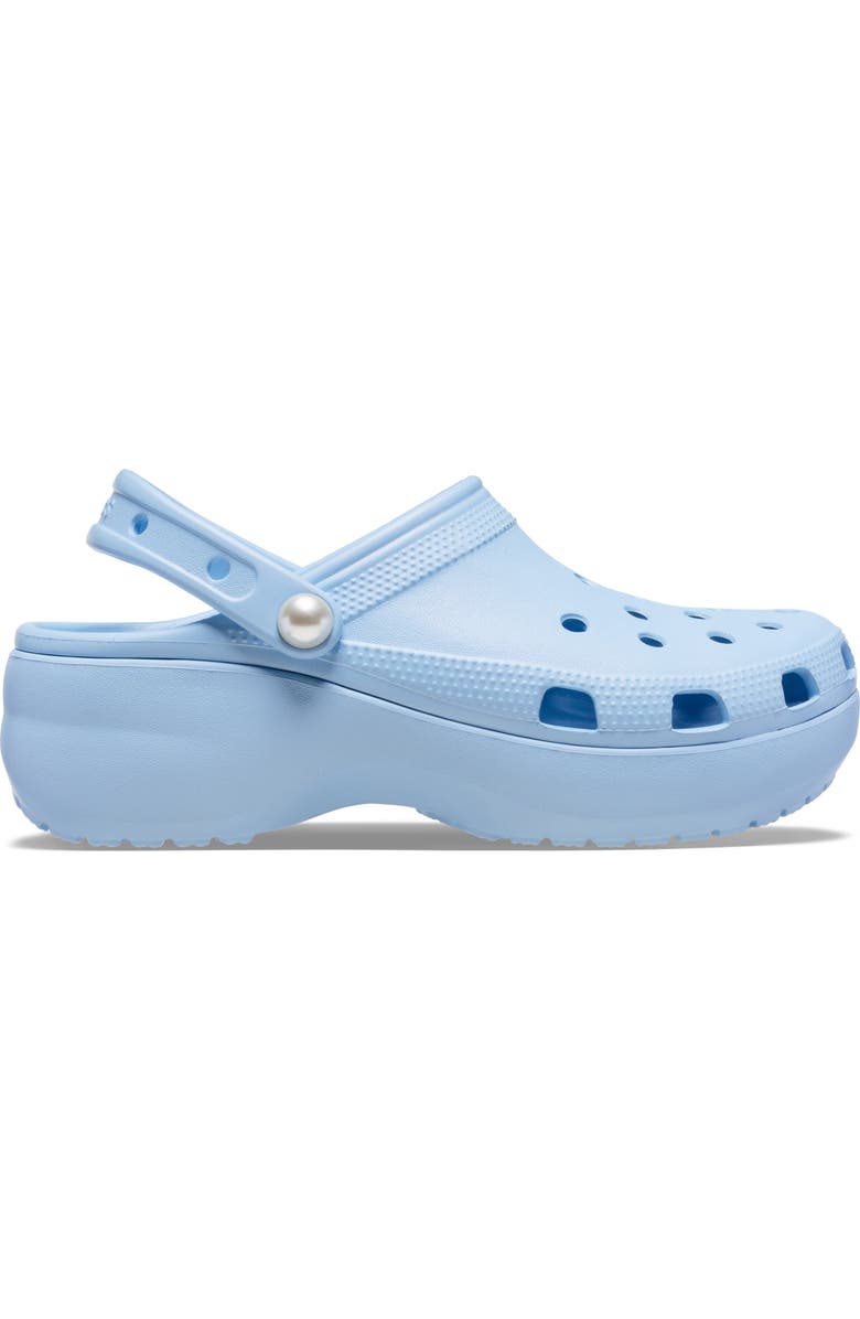 CROCS Faux Pearl Platform Clog, Alternate, color, Blue Calcite