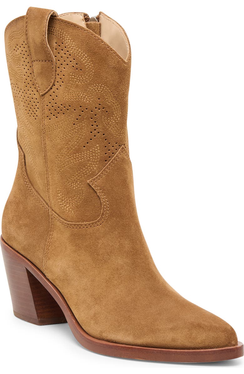 Dolce Vita Klint Western Boot, Main, color, Brown Suede