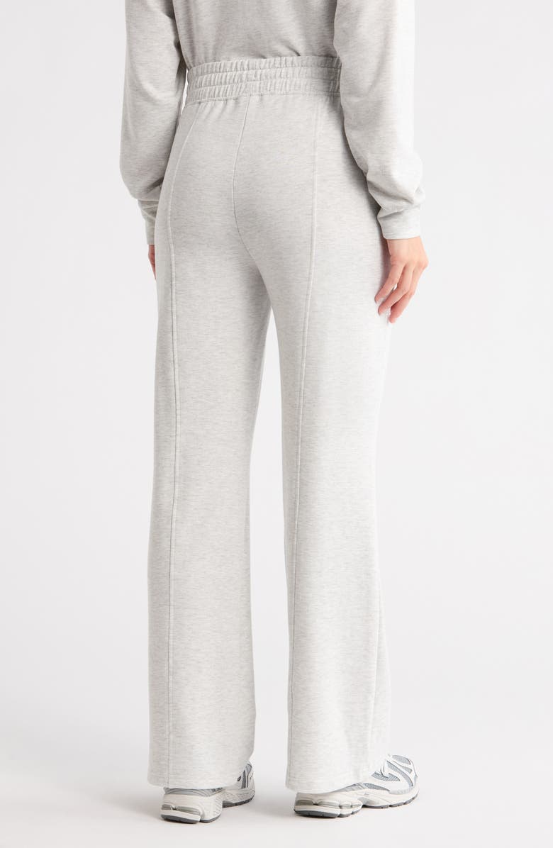 YOGALICIOUS Brushed French Terry Endless High Waist Wide Leg Pants, Alternate, color, Heather Light Grey