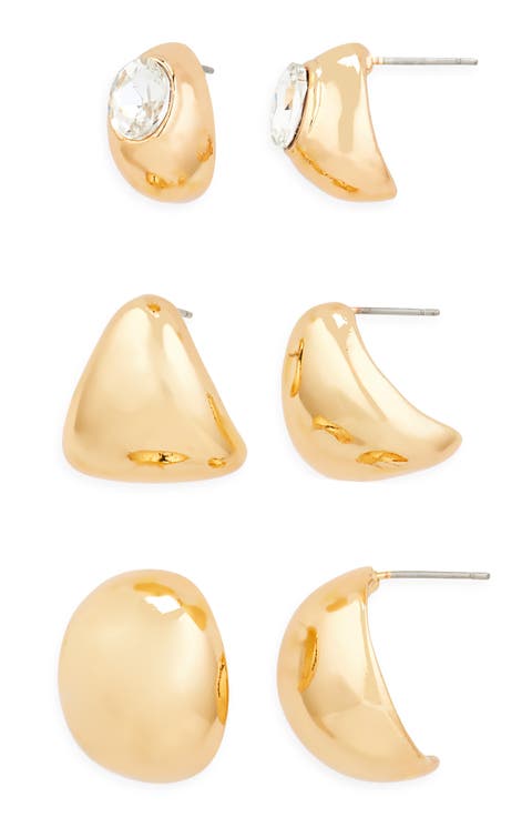 Set of 3 Assorted Huggie Hoop Earrings