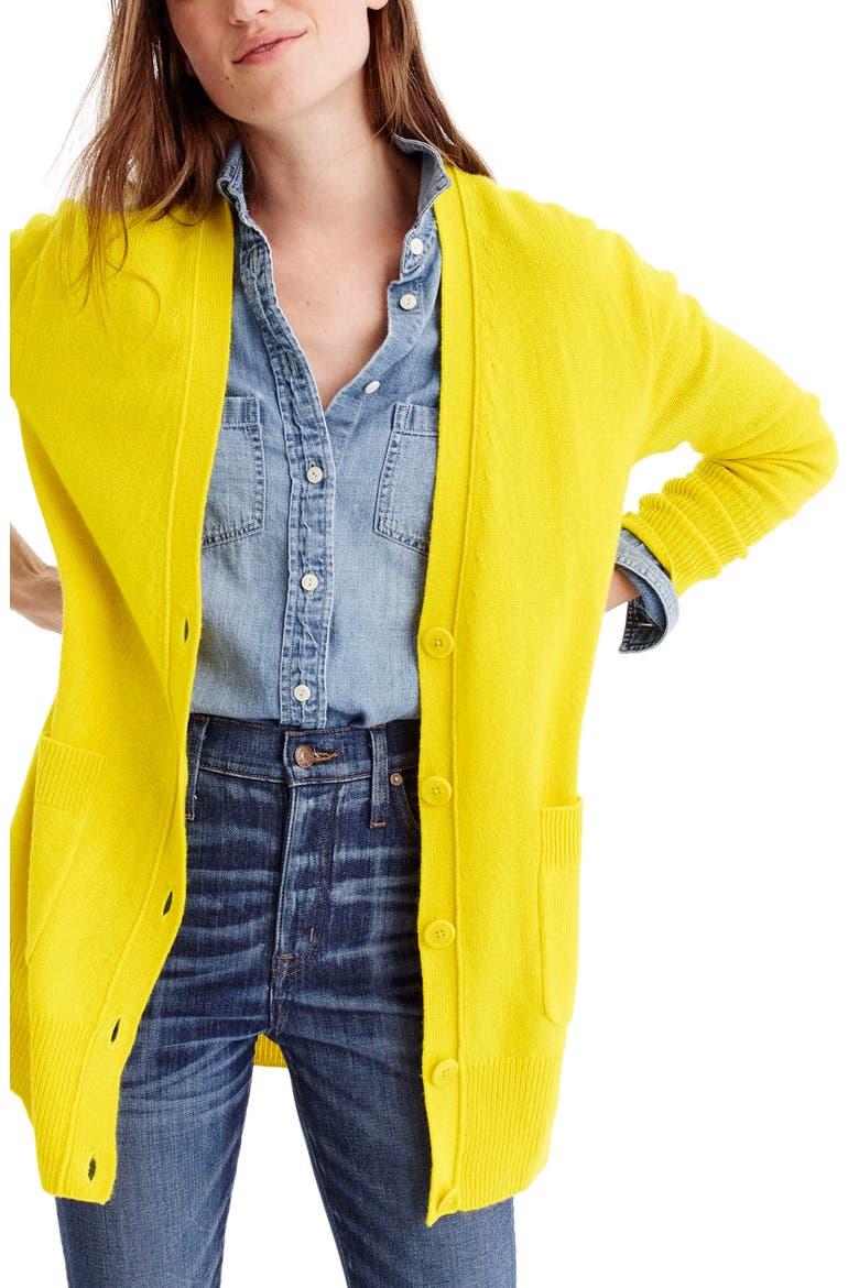 Oversize Wool Blend Cardigan, Main, color, HEATHER HARVEST