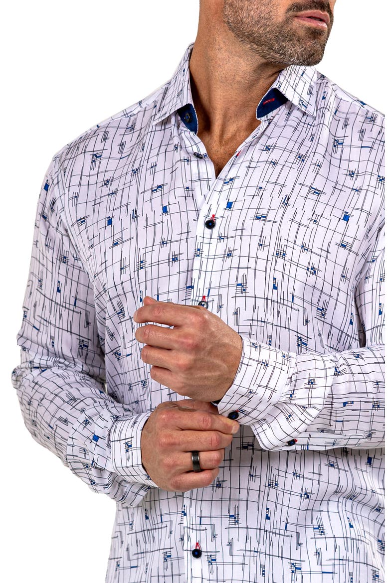 Fibonacci Marthyr 0315 Contemporary Fit Button-Up Shirt, Alternate, color, WHITE