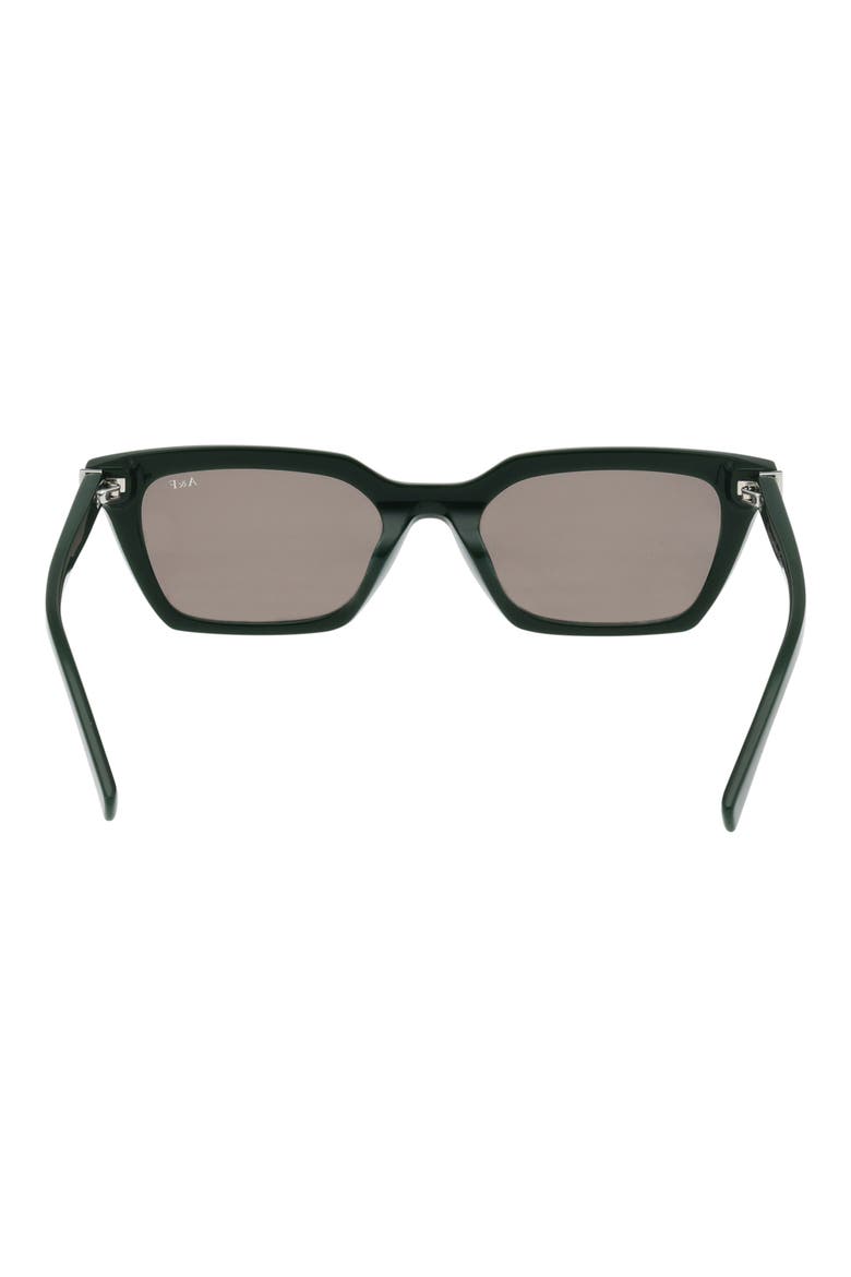 52mm Cat Eye Sunglasses, Alternate, color, SHINY DARK GREEN / GREEN