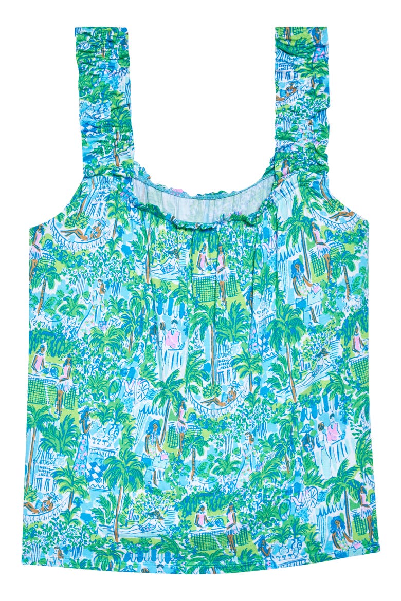 Knit Pajama Top, Alternate, color, SPROUT GREEN LILLY ON HOLIDAY