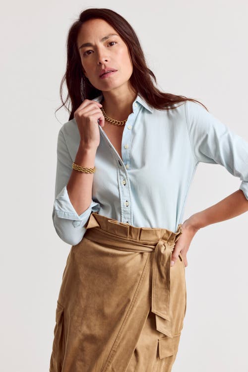 The Shirt By Rochelle Behrens The Denim Shirt In Brown