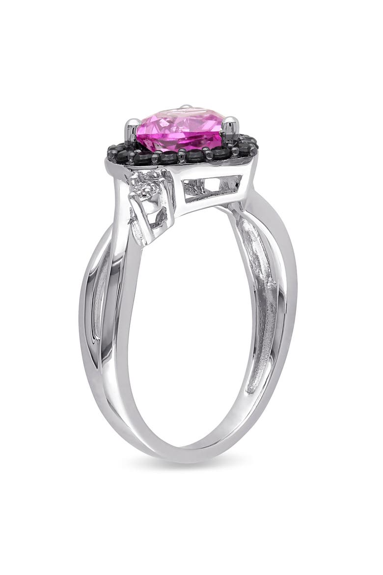 Created Sapphire, Spinel & Diamond Heart Ring, Alternate, color, Lab-Created Sapphire