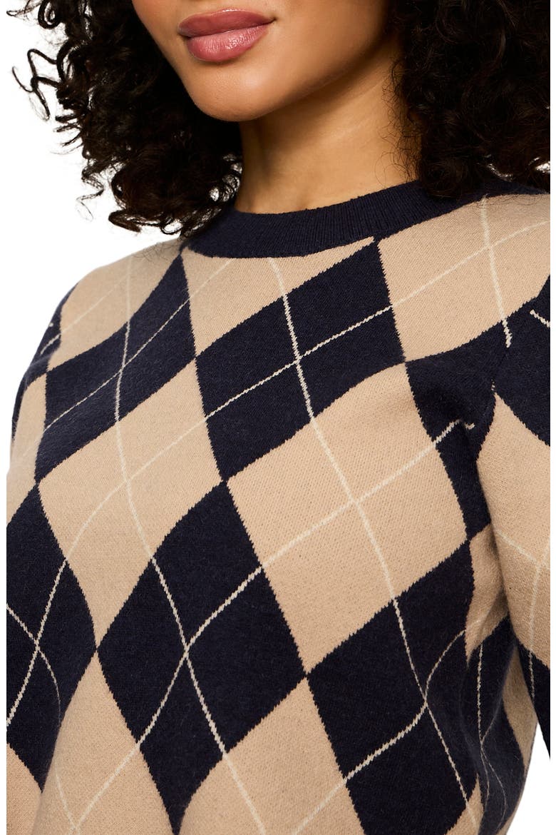 Perfect Short Sleeve Sweater, Alternate, color, LOMA ARGYLE BLUE