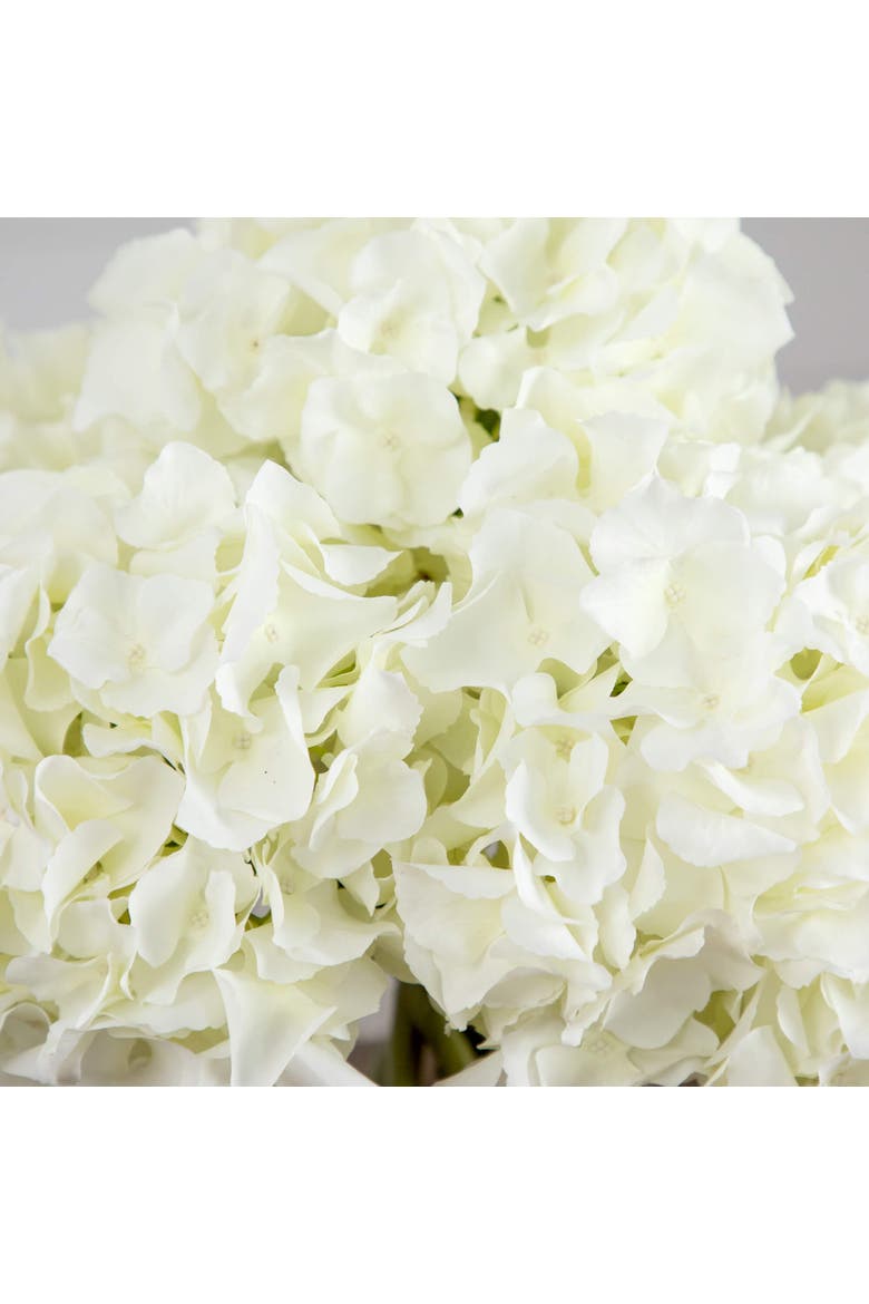 Wedding Collection 14-in Artificial Hydrangea Arrangement in Glass Vase, Alternate, color, Green/White