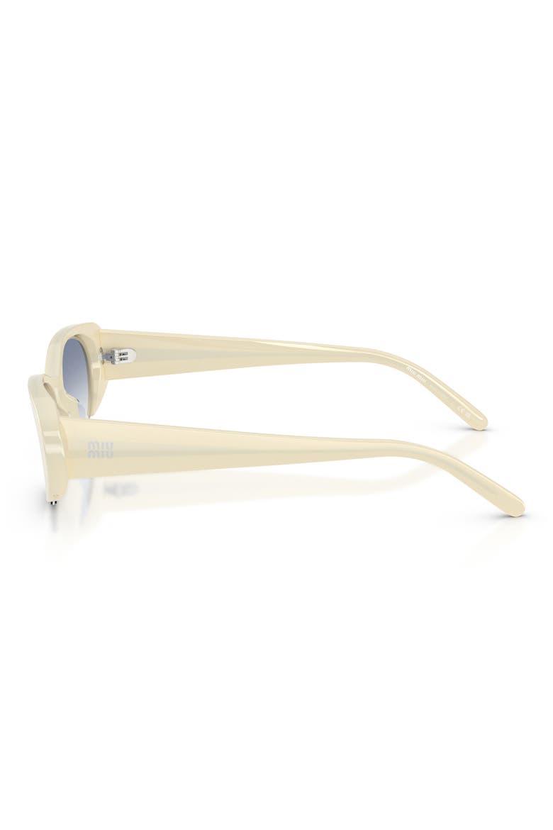 52mm Gradient Oval Sunglasses, Alternate, color, OPAL WHITE / CLEAR LIGHT BLUE