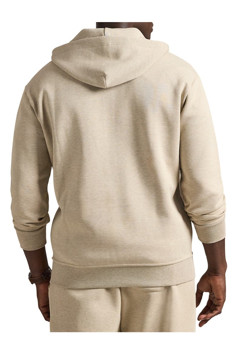 Big & Tall Double-Knit Full-Zip Hoodie, Alternate, color, TUSCAN BEIGE HEATHER