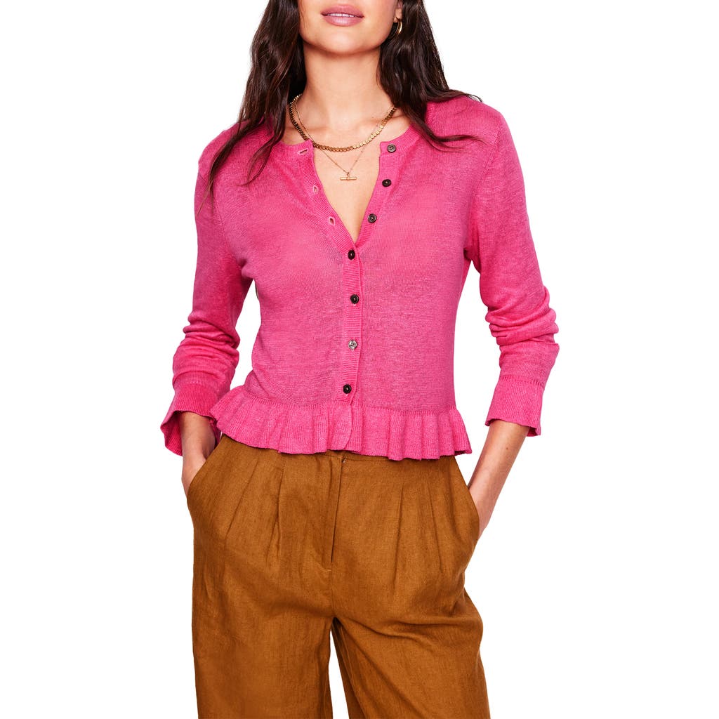BODEN BODEN JOSIE RUFFLE EDGE LINEN CARDIGAN
