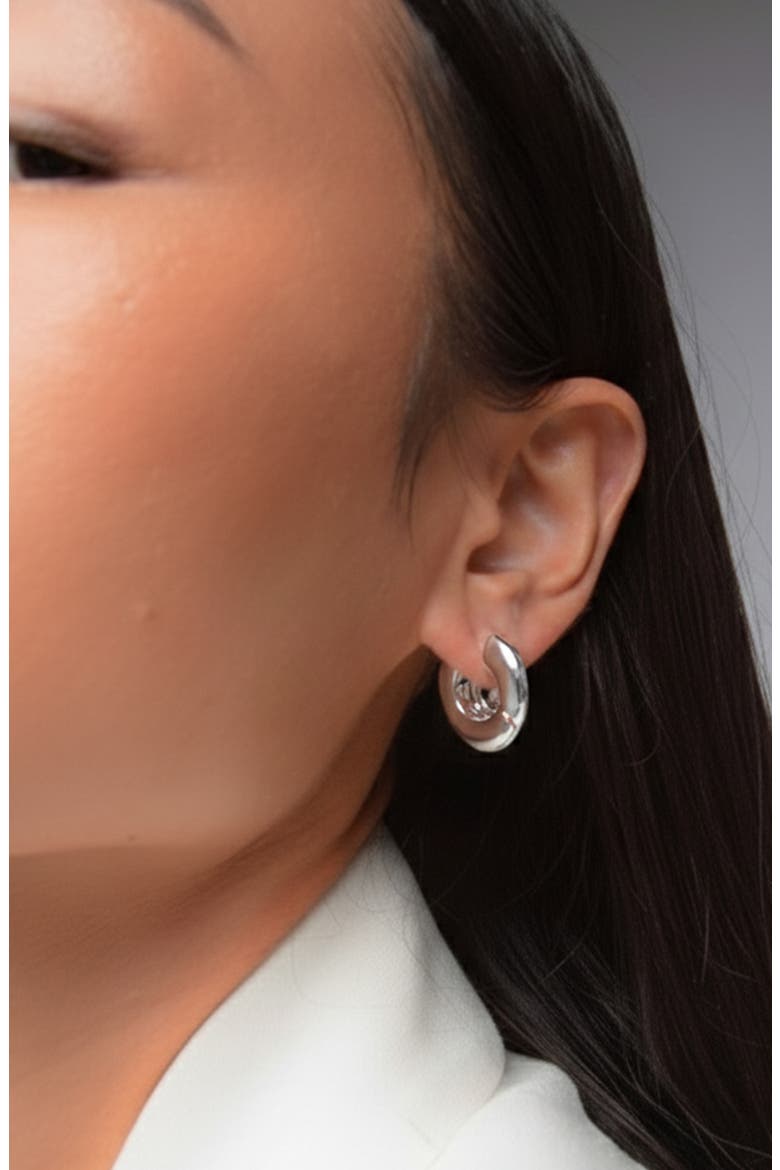 Sirso Maxi Chubby Hoop Earrings, Alternate, color, Silver