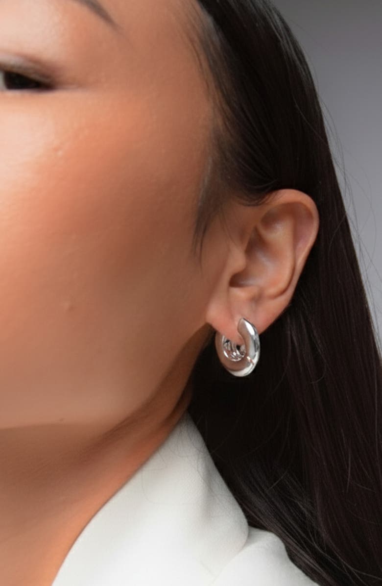 YOJ Sirso Maxi Chubby Hoop Earrings, Alternate, color, Silver