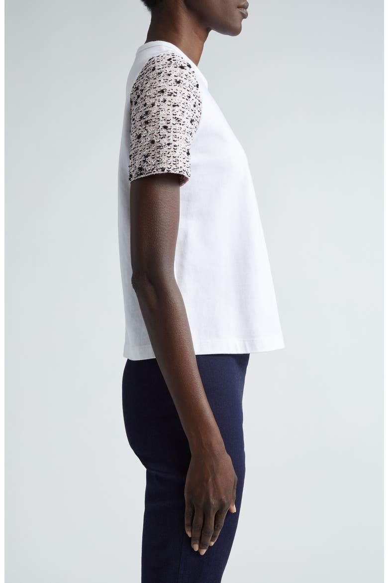 Donna Tweed Sleeve T-Shirt, Alternate, color, WHITE MULTI