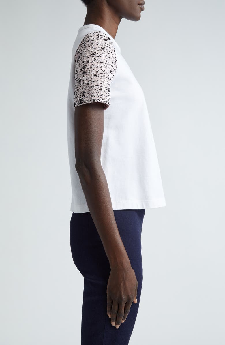 St. John Collection Donna Tweed Sleeve T-Shirt, Alternate, color, 