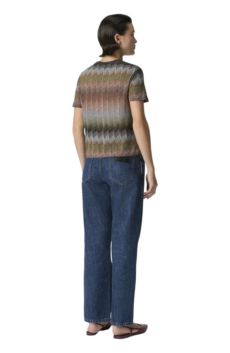 Missoni Viscose Lamé Crew-neck T-shirt With Snake Motif, Alternate, color, Green& Brown