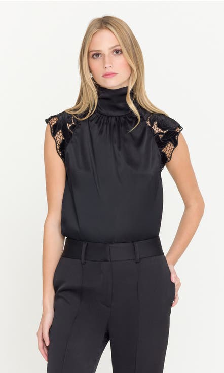 Rachel Velvet Lace Halter Blouse