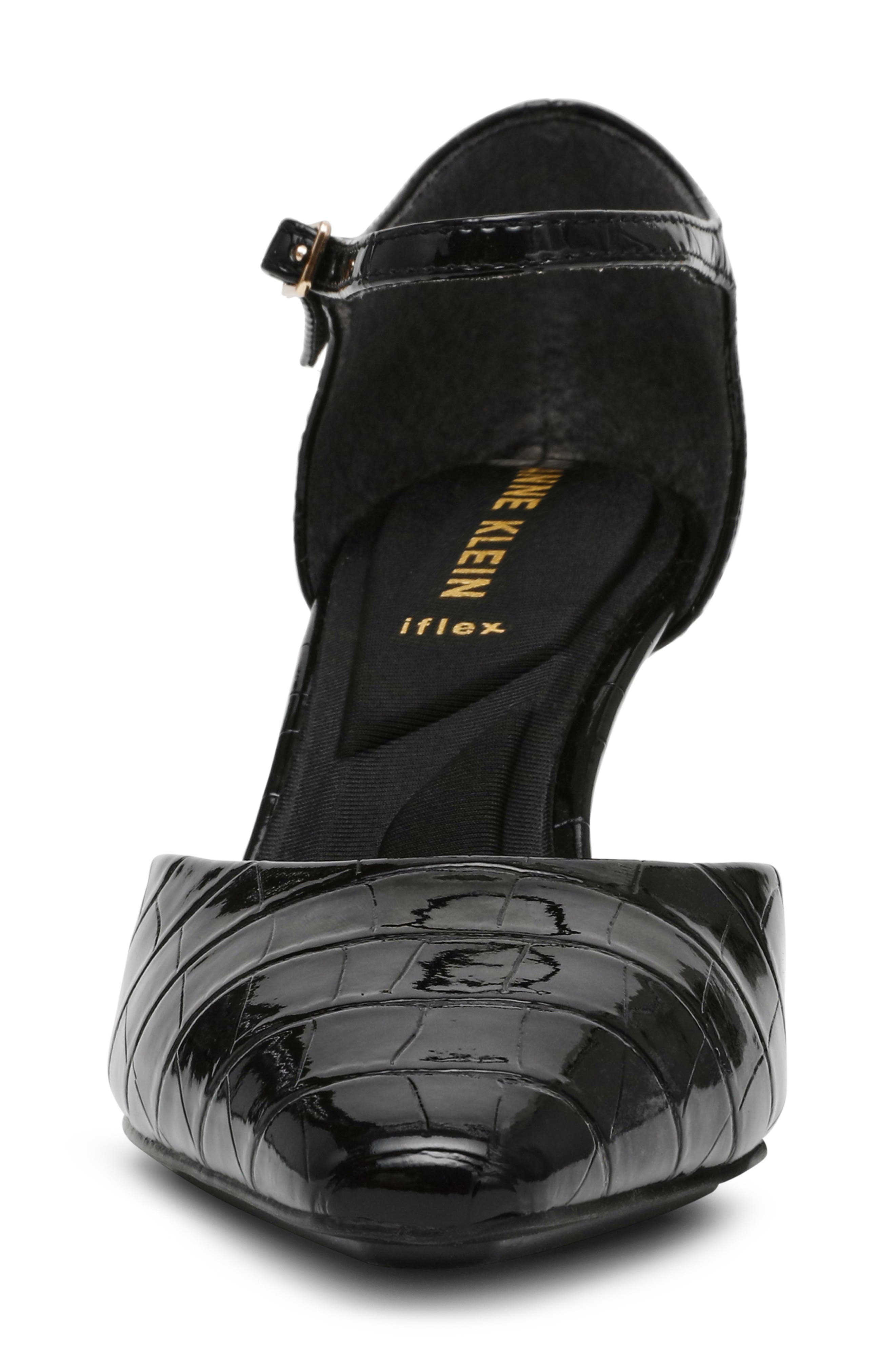 Anne Klein Rosalind Croc Embossed Ankle Strap Sandal, Alternate, color, 