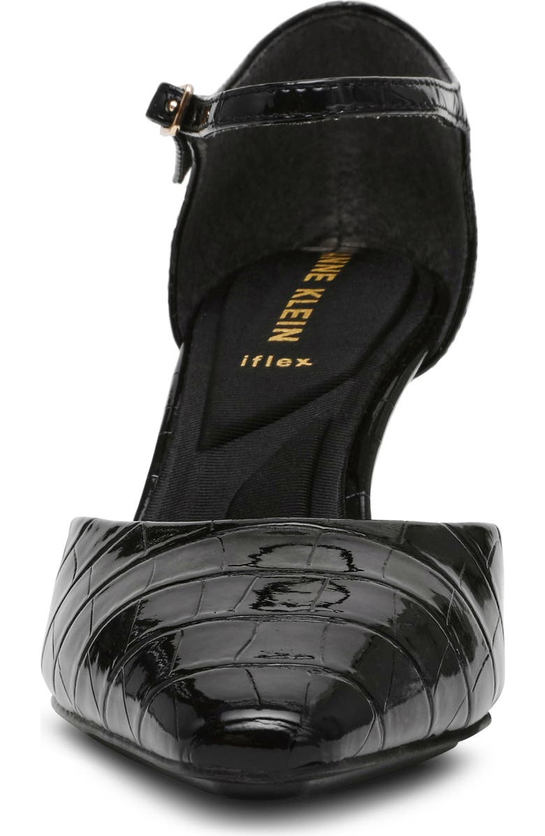 Anne Klein Rosalind Croc Embossed Ankle Strap Sandal, Alternate, color,