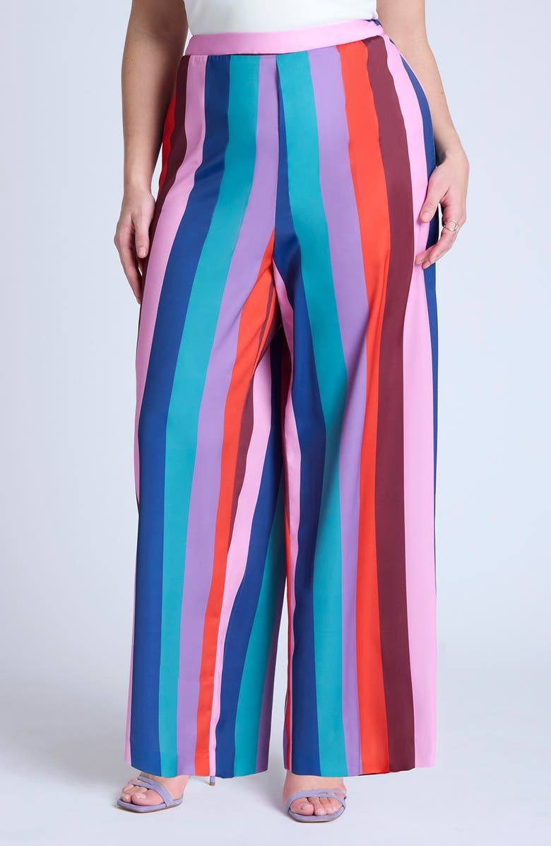 ELOQUII Print Pull-On Wide Leg Pants, Main, color, 