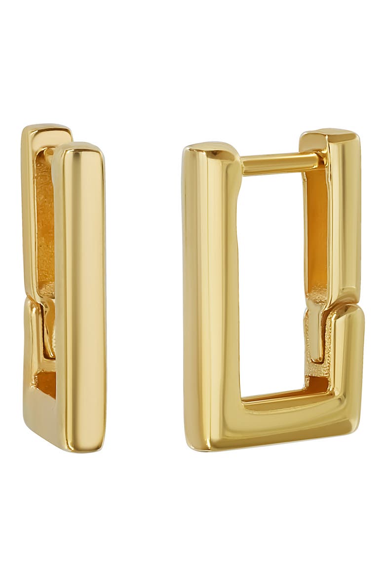 Rectangular Huggie Earrings, Main, color, 14K YELLOW GOLD