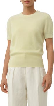 Lilysilk Brushed Cashmere Short-Sleeve Sweater