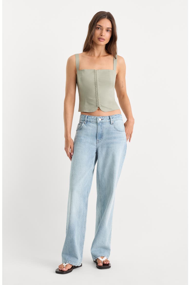 Square Neck Corset Top, Alternate, color, MOSSWELL